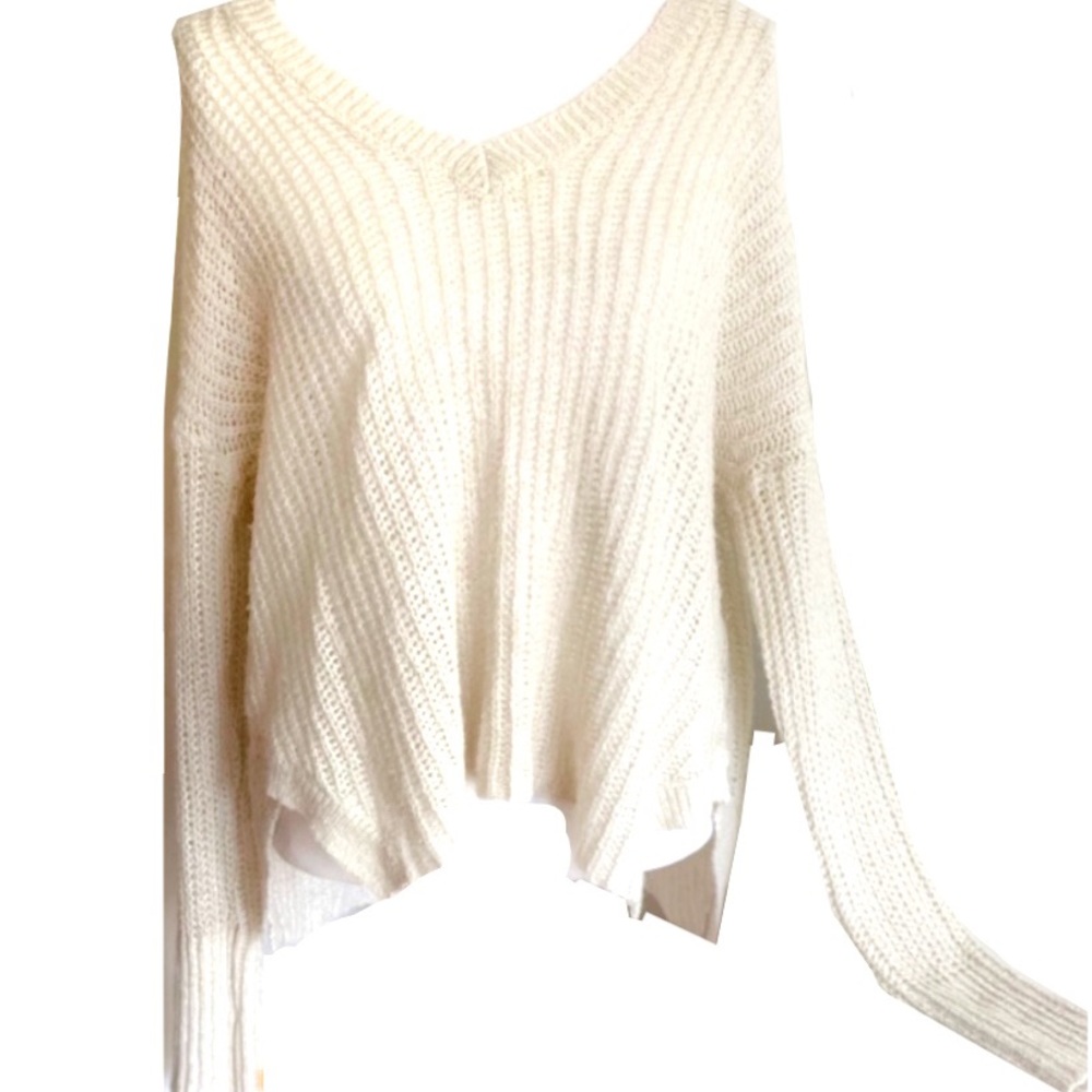 Areopostale |  Cream breezy knit sweater top Size S Small